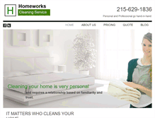 Tablet Screenshot of homeworkscleaningservice.com